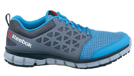 Reebok grey and blue shoe example for Caregiver Kicks program
