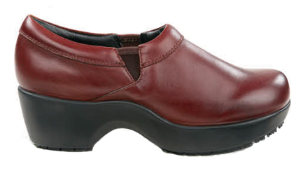 Red clog shoe example for Caregiver Kicks program